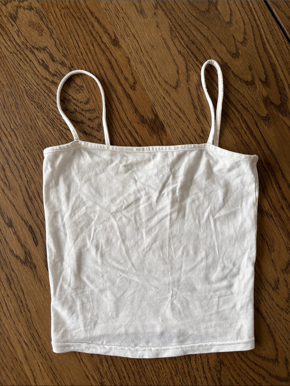 White Spaghetti Strap Crop Top